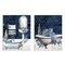 Stupell Industries Blue Bath Floral Interior 2pc Wall Plaque Set, design by Kim Allen